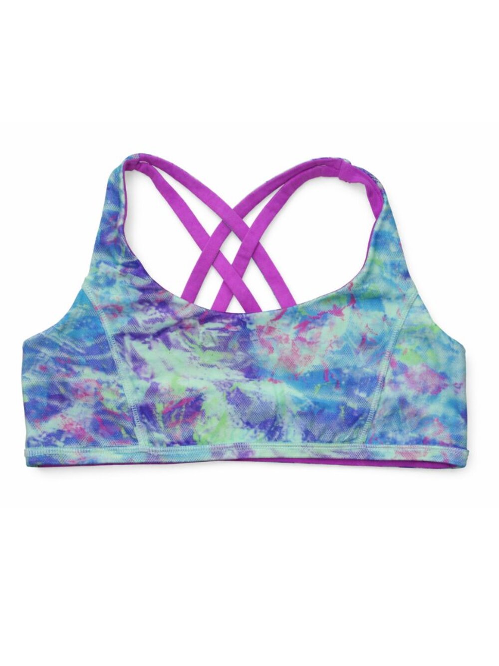 Ivivva Girl by Lululemon 🍋Vitality Bra reversible dance gym purple blue size 14